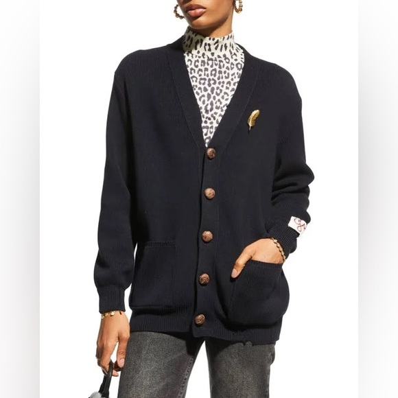 Golden Goose Distressed Cotton Knit Cardigan - Picture 1 of 7